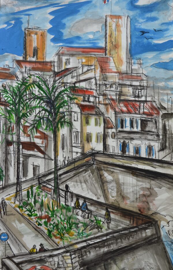 #055 - Antibes - Grande vue d'Antibes - toiles