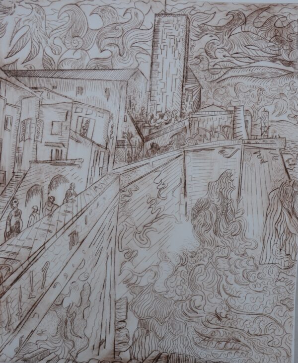 #014 - Antibes - La Grande Tour - gravure sur plaque d'acier (avec variantes) - Image 6