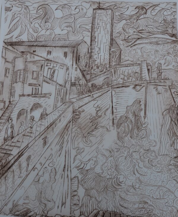 #014 - Antibes - La Grande Tour - gravure sur plaque d'acier (avec variantes) - Image 5