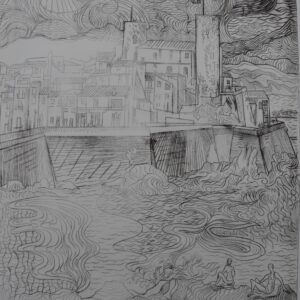 #013 - Antibes - gravure sur plaque d'acier (avec variantes)