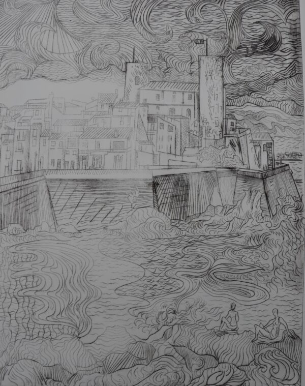 #013 - Antibes - gravure sur plaque d'acier (avec variantes)