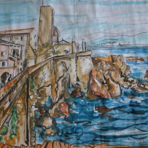 #011 - Antibes - grande gouache aquarellée