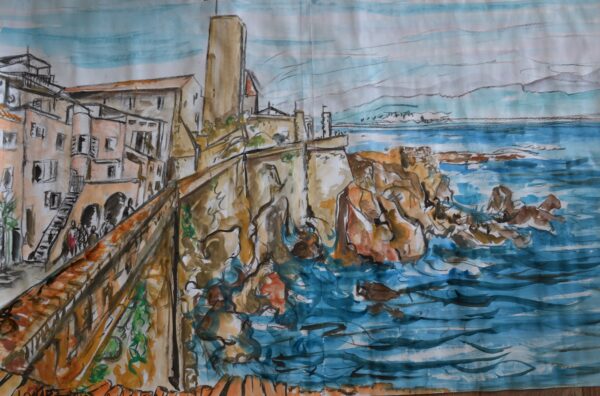 #011 - Antibes - grande gouache aquarellée