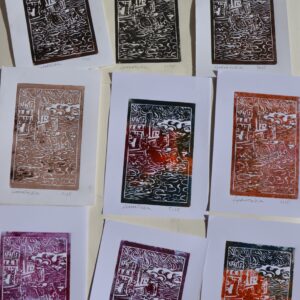 #007 - Antibes - lot de 9 gravures (10x15cm chacune)