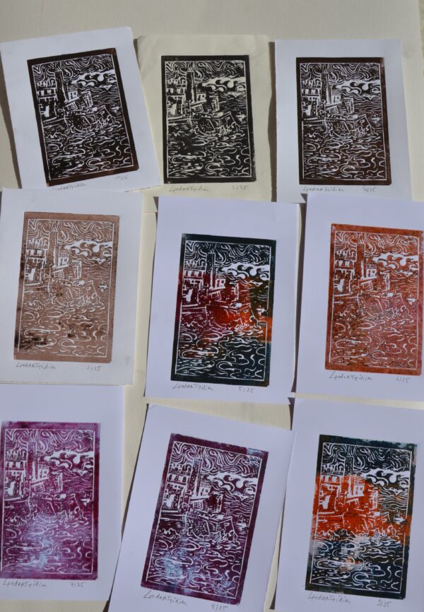 #007 - Antibes - lot de 9 gravures (10x15cm chacune)
