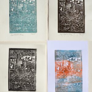 #005 - Antibes - lot de 4 gravures (10x15cm chacune)