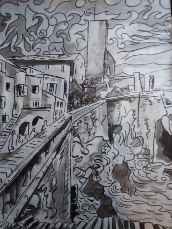 #064 - Antibes - lavis d'encre