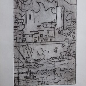 #077 - Antibes - gravure sur zinc