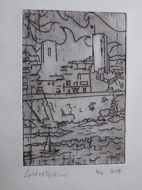 #077 - Antibes - gravure sur zinc