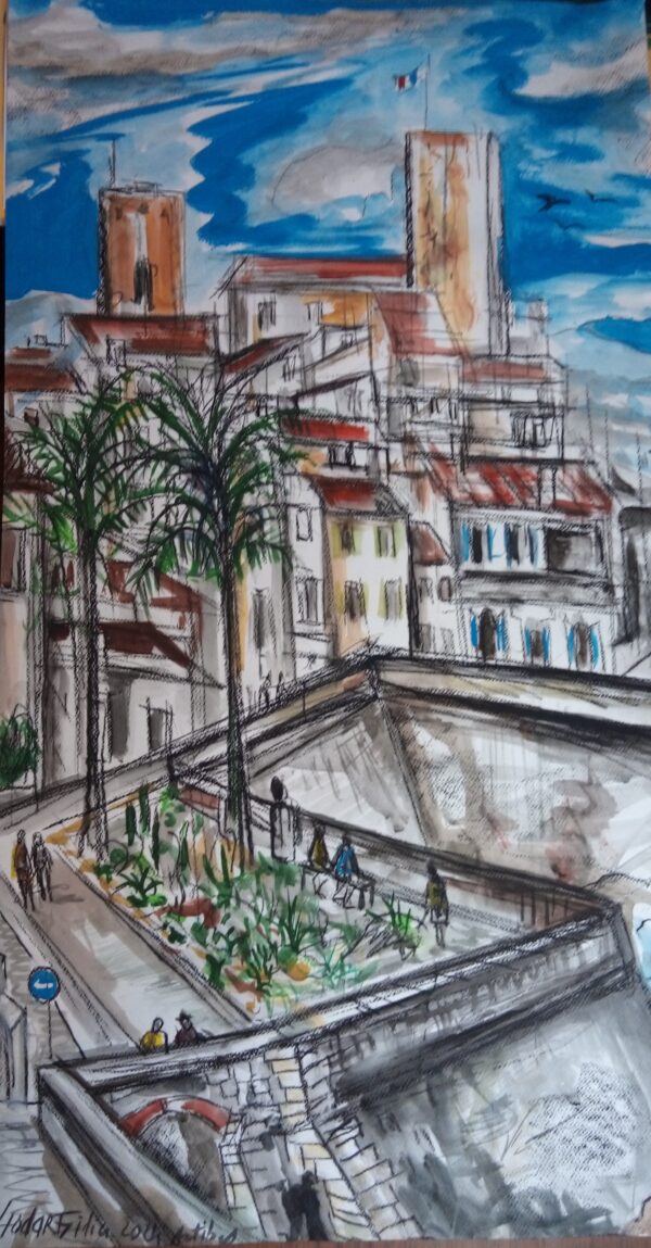 #094 - Antibes - dessin acrylique