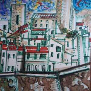 #100 - Antibes - dessin aquarellé