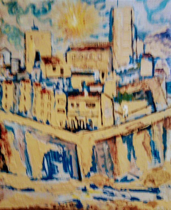 #106 - Antibes - grand format - peinture sur carton
