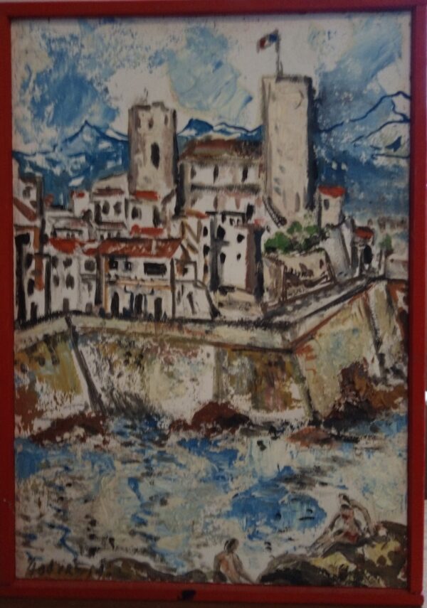 #112 - Antibes - peinture sur bois