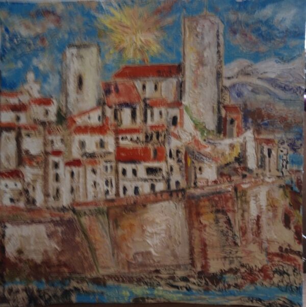 #115 - Antibes - peinture sur carton