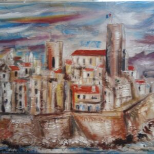 #116 - Antibes - peinture sur carton