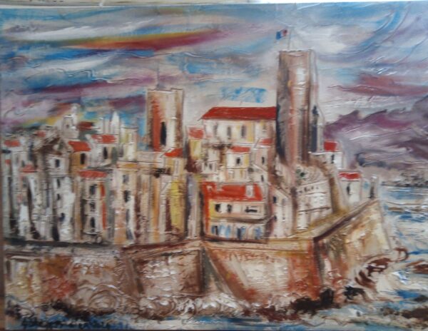 #116 - Antibes - peinture sur carton