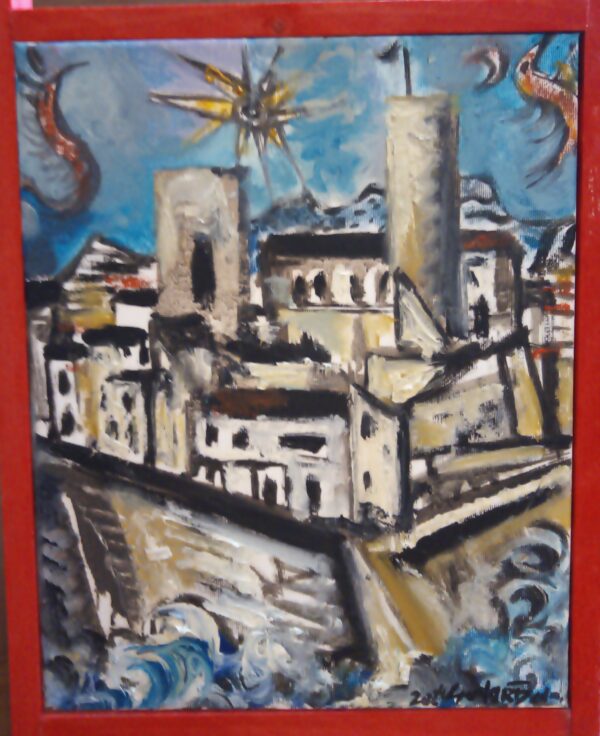 #120 - Antibes - peinture sur bois
