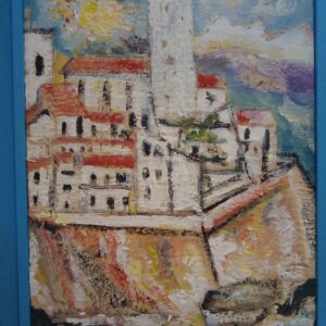 #121 - Antibes - peinture sur carton