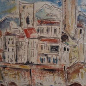 #122 - Antibes - peinture sur carton