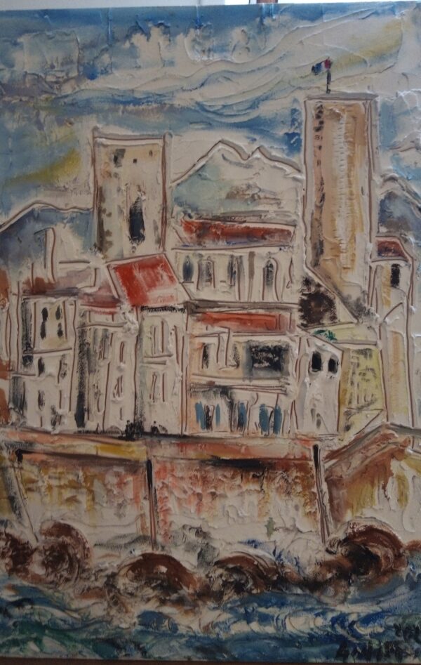 #122 - Antibes - peinture sur carton