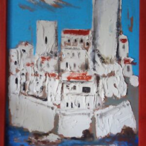 #123 - Antibes - peinture sur bois avec effets de relief