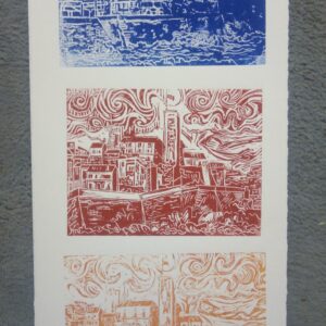 #134 - Antibes - estampe (avec variations colorées)